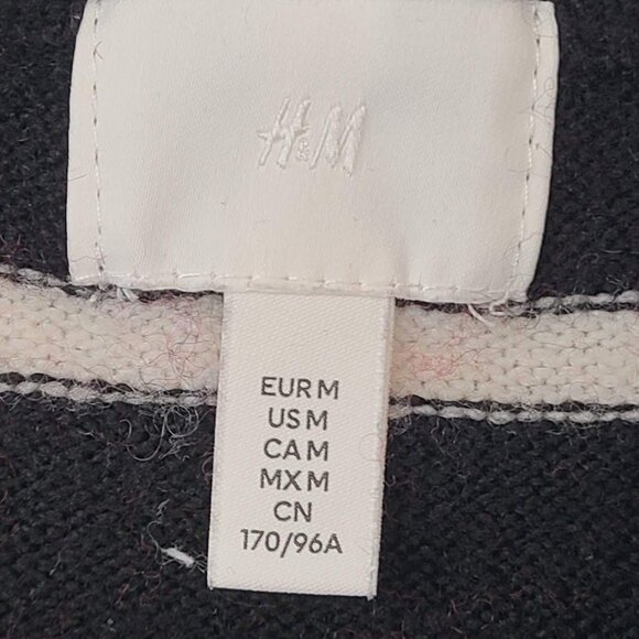 H&M Sweater Women's Black White Stripe Medium - Picture 3 of 8